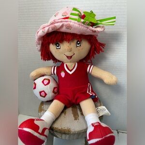 Strawberry Shortcake Red Plush Doll w Soccer Ball Vintage Inspired Collectible